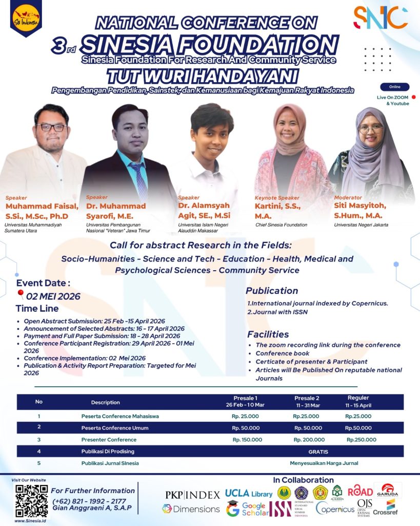 Sinesia Foundation Gelar Konferensi Nasional ke-3 Bertema Pengembangan Pendidikan, Sainstek, dan Kemanusiaan